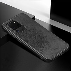 Silikon Hülle Handyhülle Ultra Dünn Schutzhülle Tasche Flexible mit Magnetisch S04D für Samsung Galaxy S20 Ultra Schwarz
