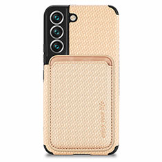 Silikon Hülle Handyhülle Ultra Dünn Schutzhülle Tasche Flexible mit Magnetisch S04D für Samsung Galaxy S21 5G Gold