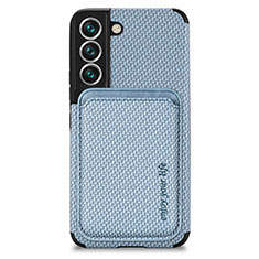 Silikon Hülle Handyhülle Ultra Dünn Schutzhülle Tasche Flexible mit Magnetisch S04D für Samsung Galaxy S21 FE 5G Blau