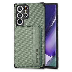 Silikon Hülle Handyhülle Ultra Dünn Schutzhülle Tasche Flexible mit Magnetisch S04D für Samsung Galaxy S22 Ultra 5G Grün