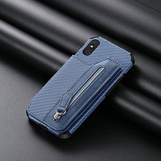 Silikon Hülle Handyhülle Ultra Dünn Schutzhülle Tasche Flexible mit Magnetisch S04D für Xiaomi Redmi 9A Blau