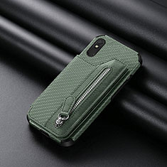Silikon Hülle Handyhülle Ultra Dünn Schutzhülle Tasche Flexible mit Magnetisch S04D für Xiaomi Redmi 9A Grün