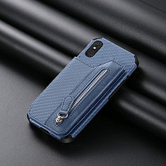 Silikon Hülle Handyhülle Ultra Dünn Schutzhülle Tasche Flexible mit Magnetisch S04D für Xiaomi Redmi 9i Blau