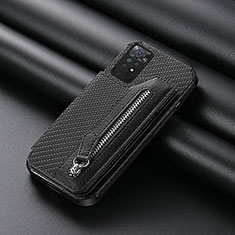 Silikon Hülle Handyhülle Ultra Dünn Schutzhülle Tasche Flexible mit Magnetisch S04D für Xiaomi Redmi Note 11 Pro 5G Schwarz