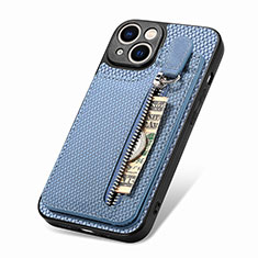 Silikon Hülle Handyhülle Ultra Dünn Schutzhülle Tasche Flexible mit Magnetisch S05D für Apple iPhone 13 Blau