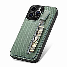 Silikon Hülle Handyhülle Ultra Dünn Schutzhülle Tasche Flexible mit Magnetisch S05D für Apple iPhone 13 Pro Grün