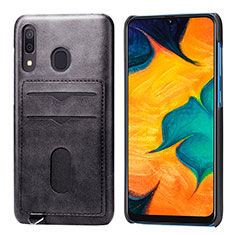Silikon Hülle Handyhülle Ultra Dünn Schutzhülle Tasche Flexible mit Magnetisch S05D für Samsung Galaxy A30 Schwarz