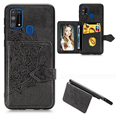 Silikon Hülle Handyhülle Ultra Dünn Schutzhülle Tasche Flexible mit Magnetisch S05D für Samsung Galaxy M21s Schwarz
