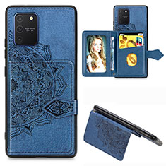 Silikon Hülle Handyhülle Ultra Dünn Schutzhülle Tasche Flexible mit Magnetisch S05D für Samsung Galaxy M80S Blau