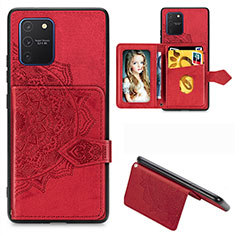 Silikon Hülle Handyhülle Ultra Dünn Schutzhülle Tasche Flexible mit Magnetisch S05D für Samsung Galaxy M80S Rot