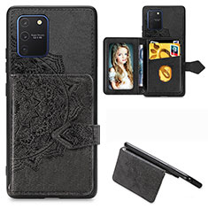 Silikon Hülle Handyhülle Ultra Dünn Schutzhülle Tasche Flexible mit Magnetisch S05D für Samsung Galaxy M80S Schwarz