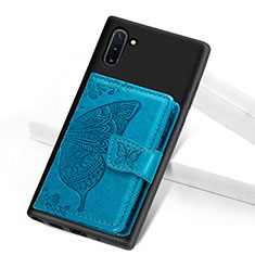 Silikon Hülle Handyhülle Ultra Dünn Schutzhülle Tasche Flexible mit Magnetisch S05D für Samsung Galaxy Note 10 5G Blau