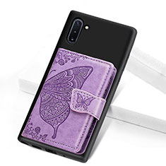 Silikon Hülle Handyhülle Ultra Dünn Schutzhülle Tasche Flexible mit Magnetisch S05D für Samsung Galaxy Note 10 5G Violett