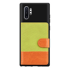 Silikon Hülle Handyhülle Ultra Dünn Schutzhülle Tasche Flexible mit Magnetisch S05D für Samsung Galaxy Note 10 Plus 5G Grün