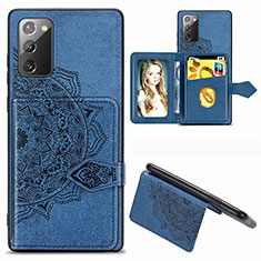 Silikon Hülle Handyhülle Ultra Dünn Schutzhülle Tasche Flexible mit Magnetisch S05D für Samsung Galaxy Note 20 5G Blau