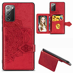 Silikon Hülle Handyhülle Ultra Dünn Schutzhülle Tasche Flexible mit Magnetisch S05D für Samsung Galaxy Note 20 5G Rot
