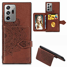 Silikon Hülle Handyhülle Ultra Dünn Schutzhülle Tasche Flexible mit Magnetisch S05D für Samsung Galaxy Note 20 Ultra 5G Braun