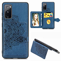 Silikon Hülle Handyhülle Ultra Dünn Schutzhülle Tasche Flexible mit Magnetisch S05D für Samsung Galaxy S20 FE 5G Blau