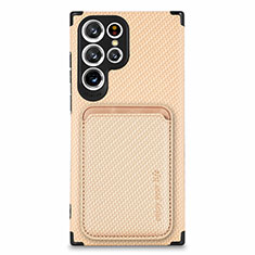 Silikon Hülle Handyhülle Ultra Dünn Schutzhülle Tasche Flexible mit Magnetisch S05D für Samsung Galaxy S22 Ultra 5G Gold