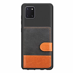 Silikon Hülle Handyhülle Ultra Dünn Schutzhülle Tasche Flexible mit Magnetisch S06D für Samsung Galaxy M60s Schwarz