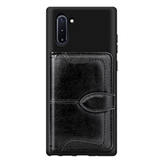 Silikon Hülle Handyhülle Ultra Dünn Schutzhülle Tasche Flexible mit Magnetisch S06D für Samsung Galaxy Note 10 5G Schwarz