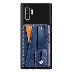 Silikon Hülle Handyhülle Ultra Dünn Schutzhülle Tasche Flexible mit Magnetisch S06D für Samsung Galaxy Note 10 Plus 5G Blau