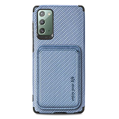 Silikon Hülle Handyhülle Ultra Dünn Schutzhülle Tasche Flexible mit Magnetisch S06D für Samsung Galaxy Note 20 5G Blau