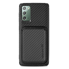 Silikon Hülle Handyhülle Ultra Dünn Schutzhülle Tasche Flexible mit Magnetisch S06D für Samsung Galaxy Note 20 5G Schwarz