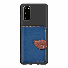 Silikon Hülle Handyhülle Ultra Dünn Schutzhülle Tasche Flexible mit Magnetisch S06D für Samsung Galaxy S20 5G Blau