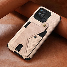 Silikon Hülle Handyhülle Ultra Dünn Schutzhülle Tasche Flexible mit Magnetisch S06D für Xiaomi Redmi 10 India Gold