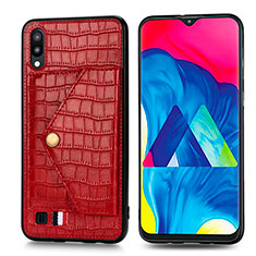 Silikon Hülle Handyhülle Ultra Dünn Schutzhülle Tasche Flexible mit Magnetisch S07D für Samsung Galaxy M10 Rot
