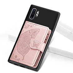 Silikon Hülle Handyhülle Ultra Dünn Schutzhülle Tasche Flexible mit Magnetisch S07D für Samsung Galaxy Note 10 Plus 5G Rosa