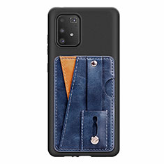 Silikon Hülle Handyhülle Ultra Dünn Schutzhülle Tasche Flexible mit Magnetisch S08D für Samsung Galaxy A91 Blau