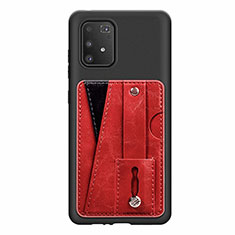 Silikon Hülle Handyhülle Ultra Dünn Schutzhülle Tasche Flexible mit Magnetisch S08D für Samsung Galaxy A91 Rot