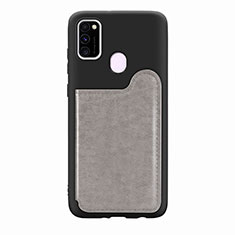 Silikon Hülle Handyhülle Ultra Dünn Schutzhülle Tasche Flexible mit Magnetisch S08D für Samsung Galaxy M30s Grau
