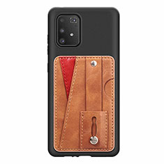 Silikon Hülle Handyhülle Ultra Dünn Schutzhülle Tasche Flexible mit Magnetisch S08D für Samsung Galaxy S10 Lite Braun