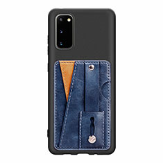 Silikon Hülle Handyhülle Ultra Dünn Schutzhülle Tasche Flexible mit Magnetisch S08D für Samsung Galaxy S20 5G Blau