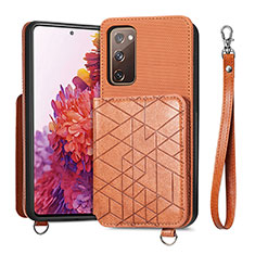 Silikon Hülle Handyhülle Ultra Dünn Schutzhülle Tasche Flexible mit Magnetisch S08D für Samsung Galaxy S20 FE 5G Braun