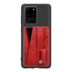 Silikon Hülle Handyhülle Ultra Dünn Schutzhülle Tasche Flexible mit Magnetisch S08D für Samsung Galaxy S20 Ultra Rosa