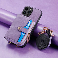 Silikon Hülle Handyhülle Ultra Dünn Schutzhülle Tasche Flexible mit Magnetisch S09D für Apple iPhone 13 Pro Max Violett