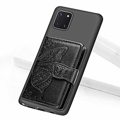 Silikon Hülle Handyhülle Ultra Dünn Schutzhülle Tasche Flexible mit Magnetisch S09D für Samsung Galaxy M60s Schwarz