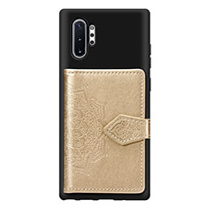 Silikon Hülle Handyhülle Ultra Dünn Schutzhülle Tasche Flexible mit Magnetisch S09D für Samsung Galaxy Note 10 Plus 5G Gold