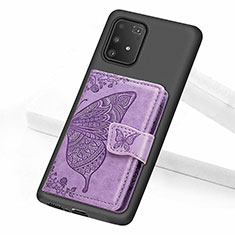Silikon Hülle Handyhülle Ultra Dünn Schutzhülle Tasche Flexible mit Magnetisch S09D für Samsung Galaxy S10 Lite Violett