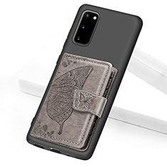Silikon Hülle Handyhülle Ultra Dünn Schutzhülle Tasche Flexible mit Magnetisch S09D für Samsung Galaxy S20 5G Grau
