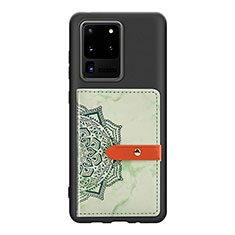 Silikon Hülle Handyhülle Ultra Dünn Schutzhülle Tasche Flexible mit Magnetisch S09D für Samsung Galaxy S20 Ultra 5G Grün