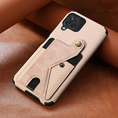 Silikon Hülle Handyhülle Ultra Dünn Schutzhülle Tasche Flexible mit Magnetisch S10D für Samsung Galaxy A12 Rosegold