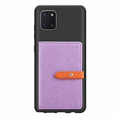 Silikon Hülle Handyhülle Ultra Dünn Schutzhülle Tasche Flexible mit Magnetisch S10D für Samsung Galaxy A81 Violett