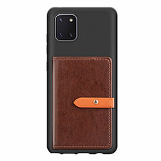 Silikon Hülle Handyhülle Ultra Dünn Schutzhülle Tasche Flexible mit Magnetisch S10D für Samsung Galaxy Note 10 Lite Braun