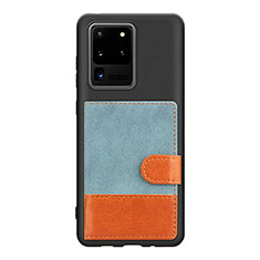 Silikon Hülle Handyhülle Ultra Dünn Schutzhülle Tasche Flexible mit Magnetisch S10D für Samsung Galaxy S20 Ultra 5G Blau
