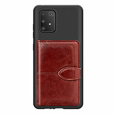 Silikon Hülle Handyhülle Ultra Dünn Schutzhülle Tasche Flexible mit Magnetisch S11D für Samsung Galaxy S10 Lite Braun